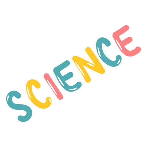 Letras de ciencia coloreadas Diseño PNG