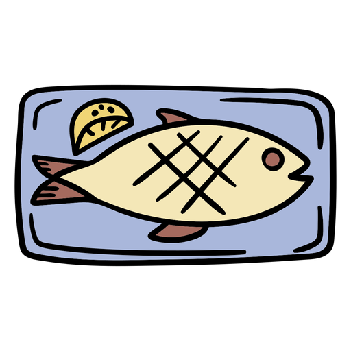 Cooked fish hand drawn PNG Design