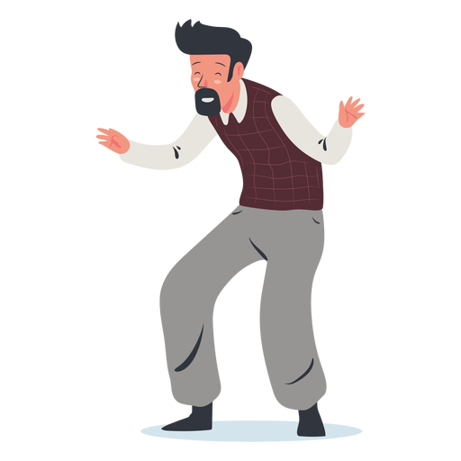 Crouching man character PNG Design
