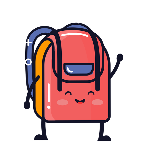 Cute backpack cartoon PNG Design