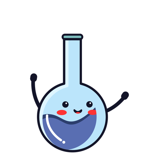 Cute chemistry flask cartoon PNG Design