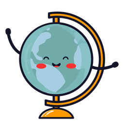 Desenho de globo terrestre fofo Desenho PNG