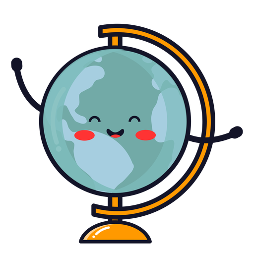 Desenho de globo terrestre fofo Desenho PNG