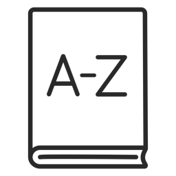 Trazo de libro de diccionario Diseño PNG