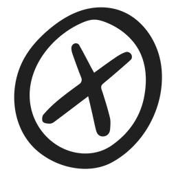 Doodle de marca x encerrado Diseño PNG