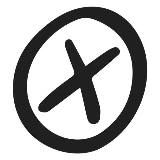 Eingekreistes X-Mark-Doodle PNG-Design