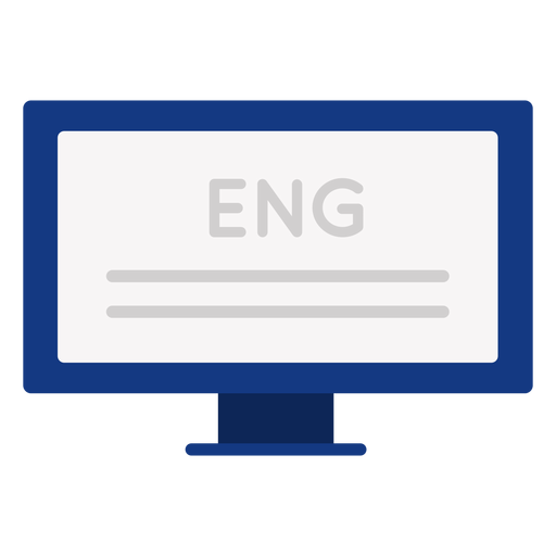 Englischer Computertext flach PNG-Design