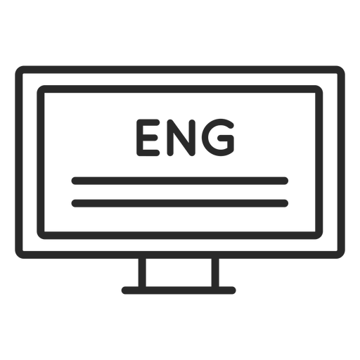 Trazo de texto de computadora en inglés Diseño PNG