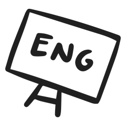 Inglês no doodle de bordo Desenho PNG