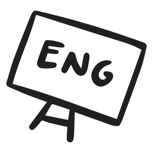 Inglés en tablero doodle Diseño PNG