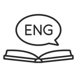 English open book stroke PNG Design