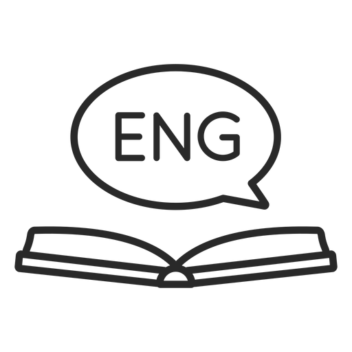 English open book stroke PNG Design