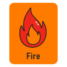 Flashcard laranja de fogo Desenho PNG