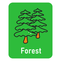 Flashcard verde floresta Transparent PNG