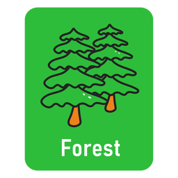 Forest green flashcard PNG Design