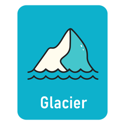 Gletscher hellblaue Karteikarte PNG-Design