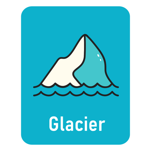 Flashcard azul claro glaciar Diseño PNG