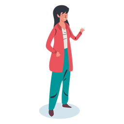 Greeting woman character PNG Design