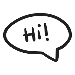 Hallo Sprechblasen-Doodle PNG-Design