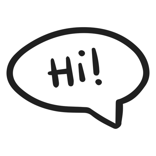 Hi speech bubble doodle PNG Design