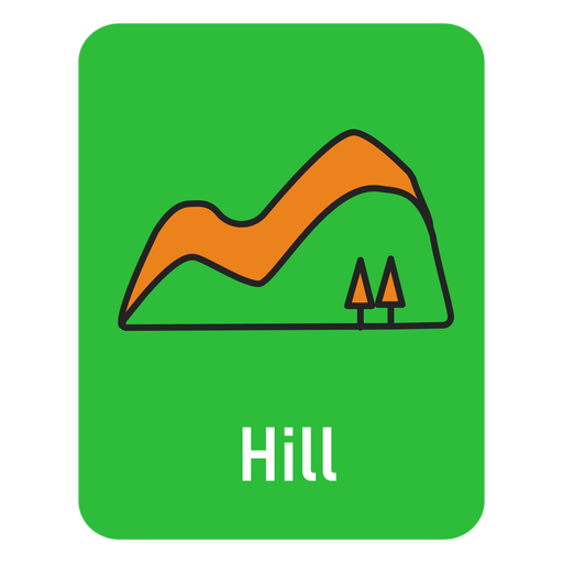 Hügelgrüne Karteikarte PNG-Design