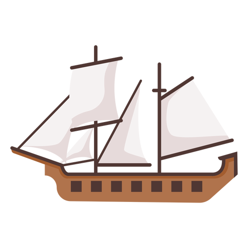 Historic caravel ship illustration