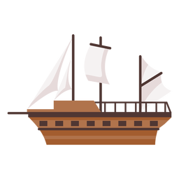 Ilustração histórica de caravela navegada Desenho PNG
