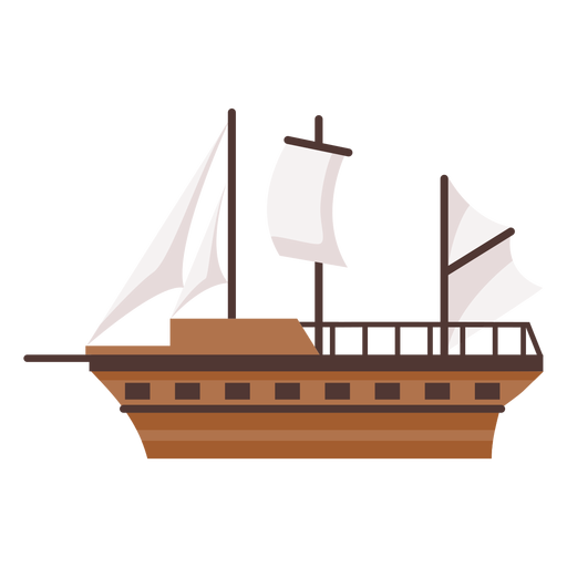 Historic sailed caravel illustration PNG Design