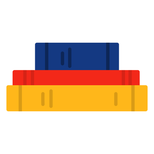 Horizontal piled books flat PNG Design