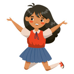 Personaje de niña saltando Diseño PNG
