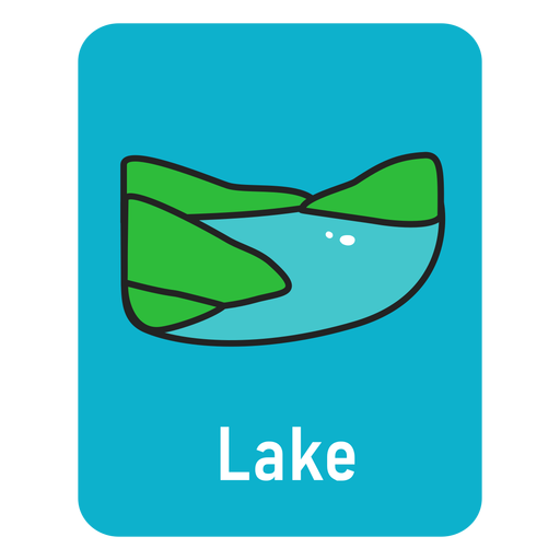 Flashcard azul claro Lake
