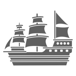 Large historic caravel ship black Transparent PNG