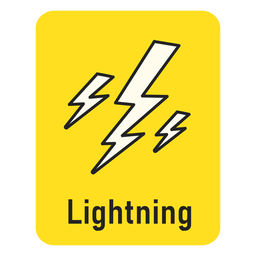 Flashcard amarelo relâmpago Desenho PNG