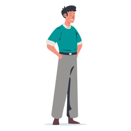 Homem com mãos no personagem de bolso Desenho PNG
