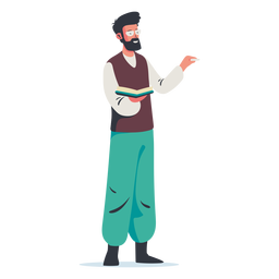 Hombre escribiendo personaje de pizarra Diseño PNG