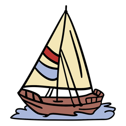 Ilustración de barco de vela moderno Diseño PNG