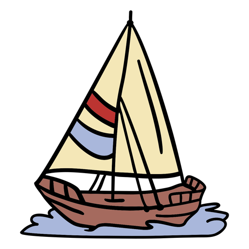 Modern sail ship illlustration PNG Design