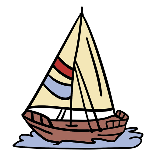 Moderne Segelschiffillustration PNG-Design