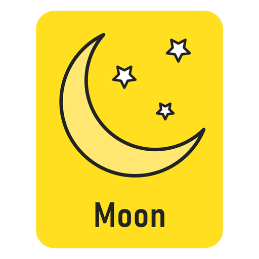 Cartão amarelo da lua Desenho PNG