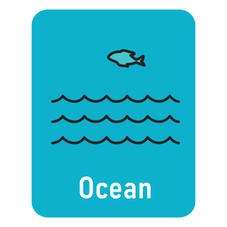 Ocean lightblue flashcard PNG Design