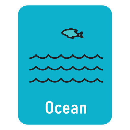 Flashcard azul claro oceano