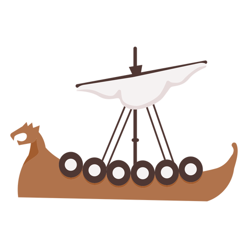 Un barco vikingo de vela Diseño PNG