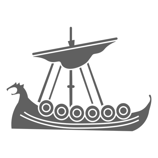 Ein Segel Wikingerschiff schwarz PNG-Design