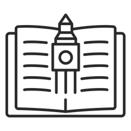Open book with big ben open PNG Design