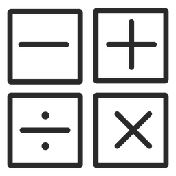 Iconos de trazo de operaciones Diseño PNG