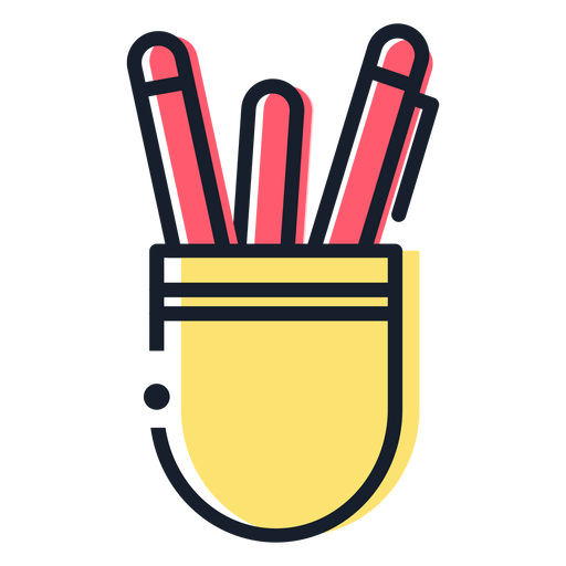 Pen cup stroke icon