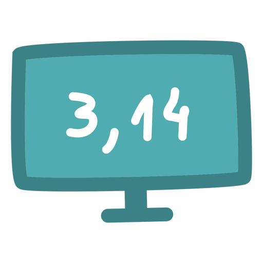Pi number on screen PNG Design