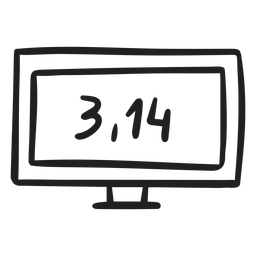 Número de pi en doodle de pantalla Diseño PNG