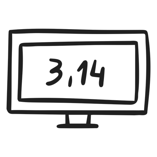 Pi-Nummer auf dem Bildschirm kritzeln PNG-Design