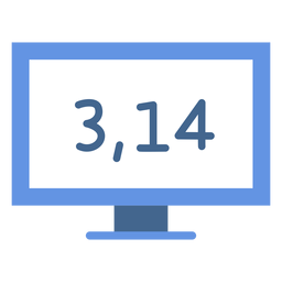 Número pi en pantalla plana Diseño PNG